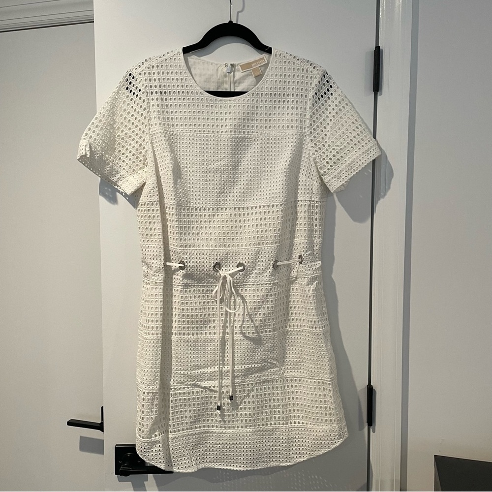 Michael Kors White Tshirt Lace Dress